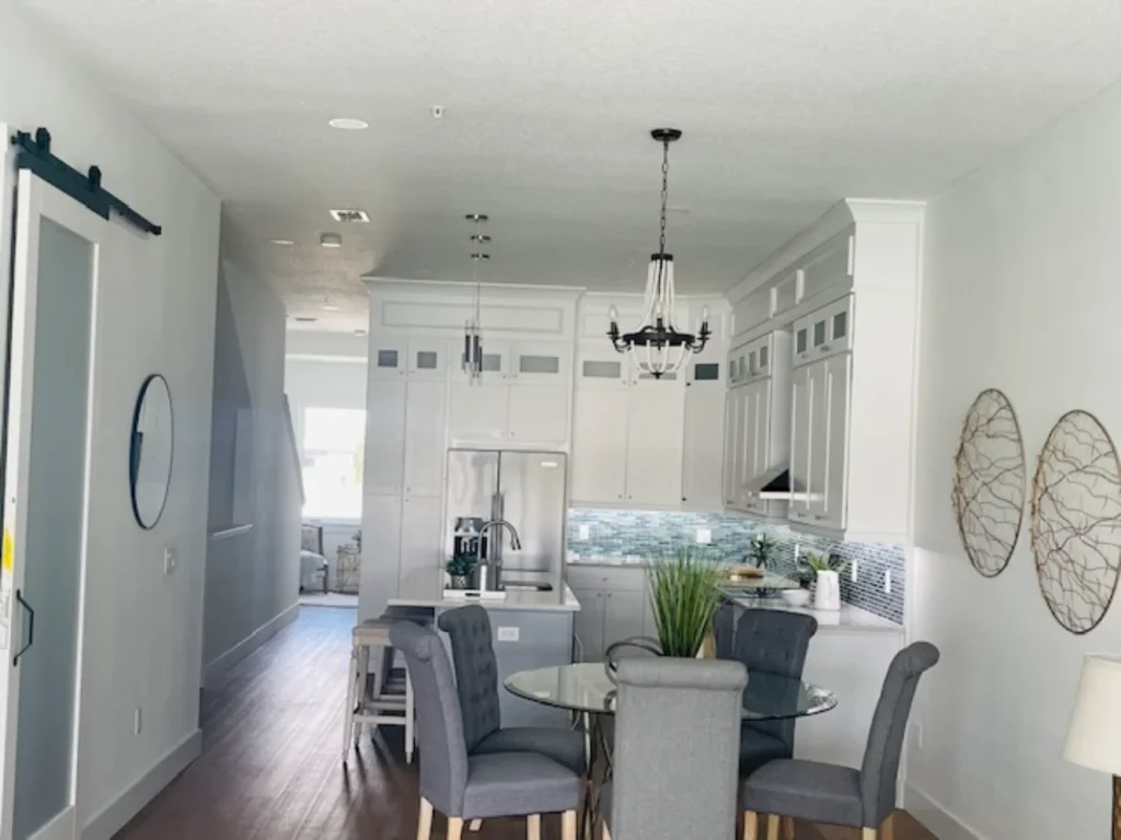 Completed luxury dining and living area by BA Construction in Pinellas County.